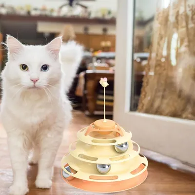 Zoomtopia Jouet pour Chat 4 couches pour chat puzzle interactif jaune