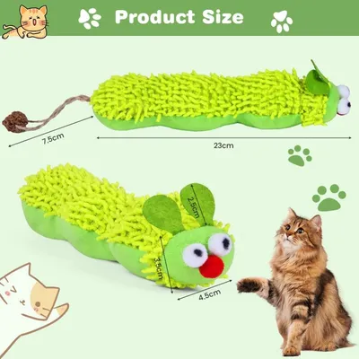 MCBOSON Lot de 2 (Herbe à chat) Jouets Chenille Peluche Douce