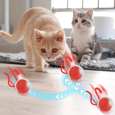 PetTribes Balle Interactive USB Rechargeable : 3 Modes, Auto-Mouvement
