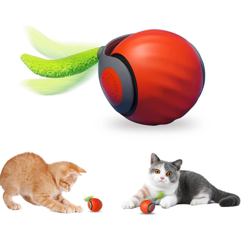 ZooVenture Balle Chat - 2 Modes, 2 Vitesses, USB Rechargeable
