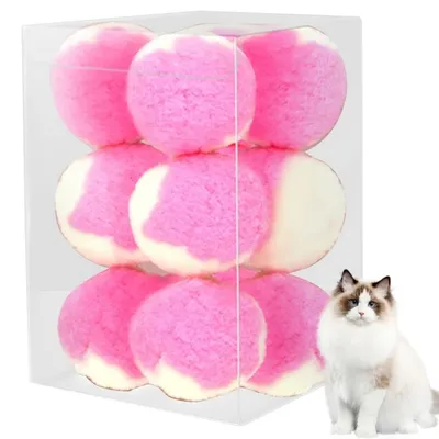 MCBOSON Lot de 12 peluches pour chat de 4,5 cm Rose MCBOSON Lot de 12 peluches pour chat de 4,5 cm Rose