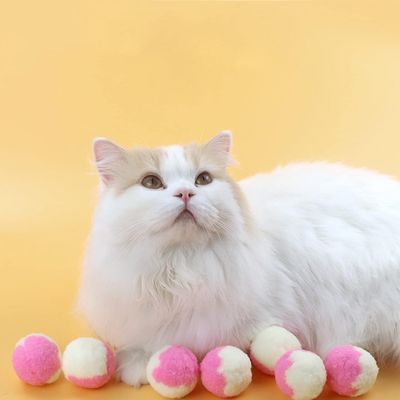 MCBOSON Lot de 12 peluches pour chat de 4,5 cm Rose