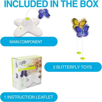 PetTribes Jouet Chat Automatique Papillon : Rotation 360°, 2 Remplacements