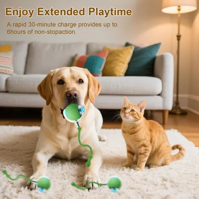 ZooVenture Balle Interactive Vert Chien Chat 3 Modes