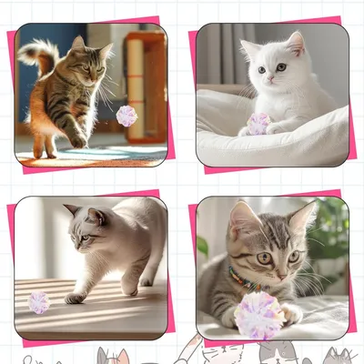 PetTribes 20 Boules Froissement Chat PVC Colorées Stimulation 5.1cm
