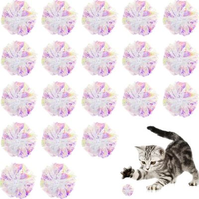 PetTribes 20 Boules Froissement Chat PVC Colorées Stimulation 5.1cm