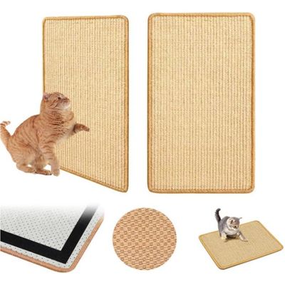 PetTribes Tapis Griffoirs Chat x2 : 50x25cm, Sisal Naturel, Protège Meubles