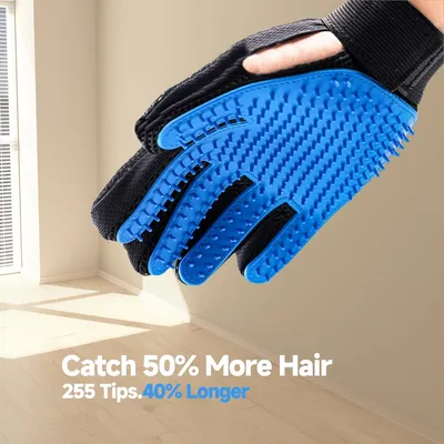 PetTribes Gants Dépoilage Animaux, 2-en-1 Massage & Bain, 2 Pièces Bleu PetTribes Gants Dépoilage Animaux, 2-en-1 Massage & Bain, 2 Pièces Bleu