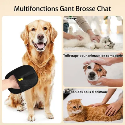 PetTribes Gants Double Face Anti-Poils - Brossage Nettoyage Soins Animaux PetTribes Gants Double Face Anti-Poils - Brossage Nettoyage Soins Animaux