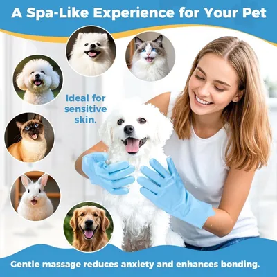 PetTribes Gants de Toilettage Animal Brosse Silicone PetTribes Gants de Toilettage Animal Brosse Silicone