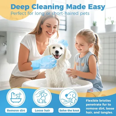 PetTribes Gants de Toilettage Animal Brosse Silicone PetTribes Gants de Toilettage Animal Brosse Silicone