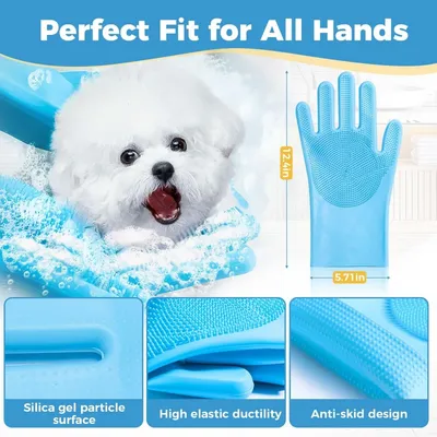 PetTribes Gants de Toilettage Animal Brosse Silicone PetTribes Gants de Toilettage Animal Brosse Silicone