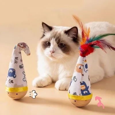 PetTribes Jouet Chat Bascule Hêtre Auto-Redressable