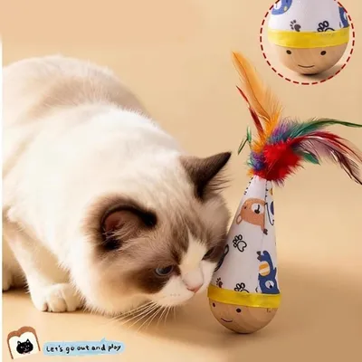 PetTribes Jouet Chat Bascule Hêtre Auto-Redressable