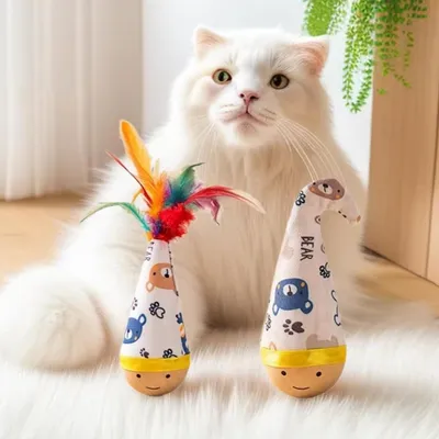 PetTribes Jouet Chat Bascule Hêtre Auto-Redressable
