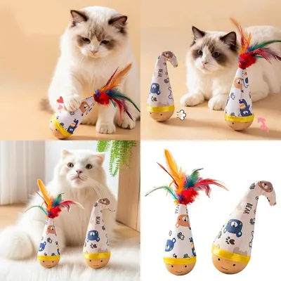 PetTribes Jouet Chat Bascule Hêtre Auto-Redressable