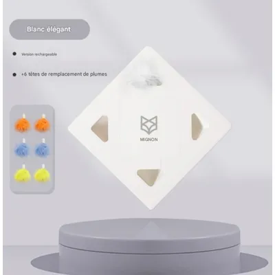 Zoomtopia Jouet interactif automatique pour chat plumes USB blanc