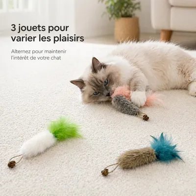 MCBOSON Lot de 3 Carottes Fourrure Vraie Matatabi Anti-Stress