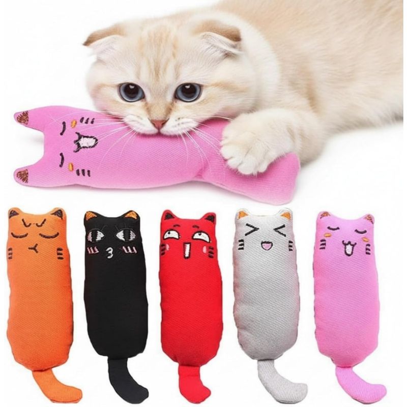 Zoomtopia Lot 5 jouets souris en tissu coton à la menthe pour chat