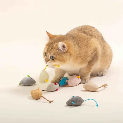 FurryFusion Jeu de souris en peluche pour chat