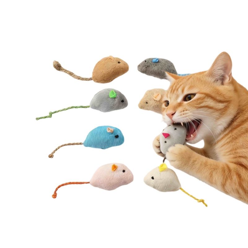 FurryFusion Jeu de souris en peluche pour chat