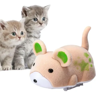 Jouet Chat - Souris Électrique Vibrante avec Son & Auto-rotation