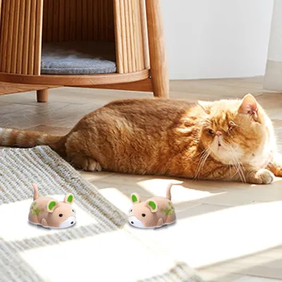 Jouet Chat - Souris Électrique Vibrante avec Son & Auto-rotation