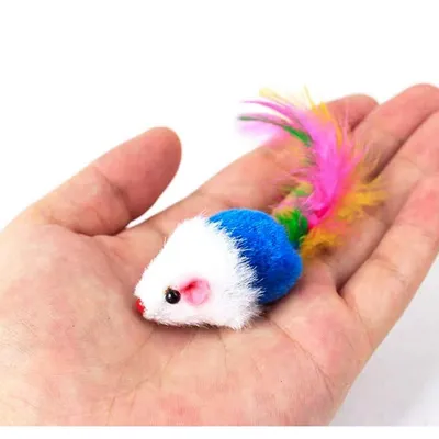 PetTribes - 10 Jouets Souris Chat avec Plumes et Sonnette
