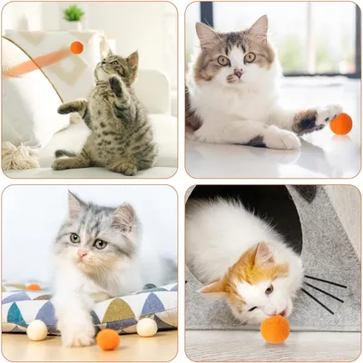 PetTribes 100 Balles Peluches Chat avec Lanceur Interactif