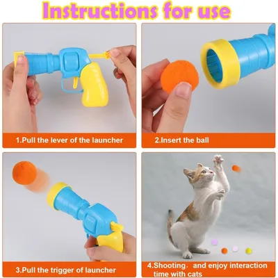PetTribes 100 Balles Peluches Chat avec Lanceur Interactif