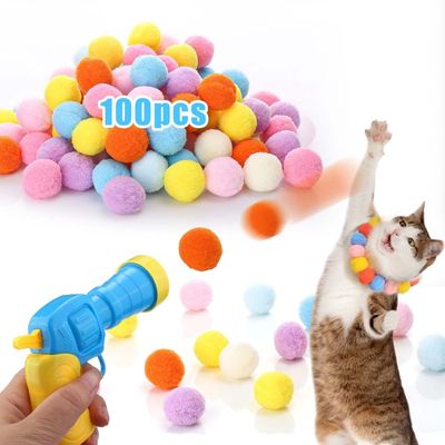 PetTribes Jouet Chat Interactive : Lanceur + 100 Boules Pompon