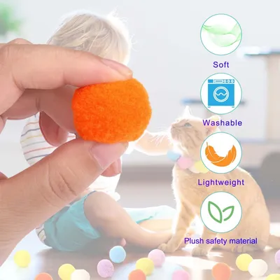 PetTribes Jouet Chat Interactive : Lanceur + 100 Boules Pompon