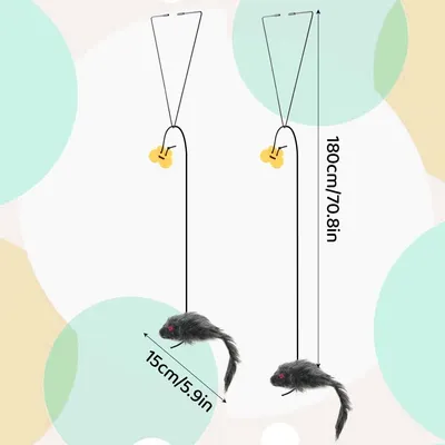 MCBOSON Gris (Interactif) Jouet Souris Suspendu Chat
