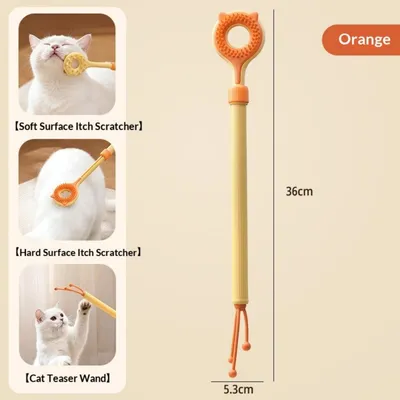 PetTribes Bâton Chat 2en1 Rétractable Jouet Masseur