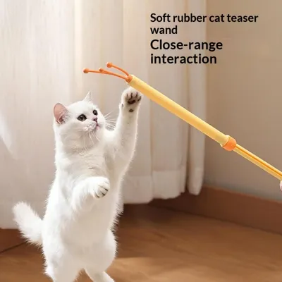 PetTribes Bâton Chat 2en1 Rétractable Jouet Masseur