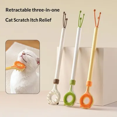 PetTribes Bâton Chat 2en1 Rétractable Jouet Masseur