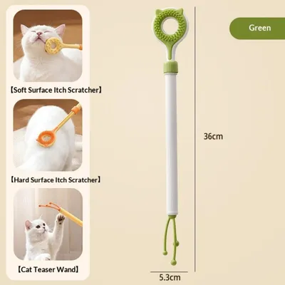 PetTribes Bâton Chat 2en1 Rétractable Jouet Masseur