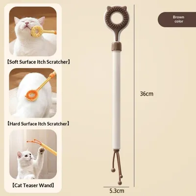 PetTribes Bâton Chat 2en1 Rétractable Jouet Masseur