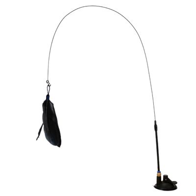 FurryFusion Bâton à plumes pour chat avec tête interchangeable et ventouse