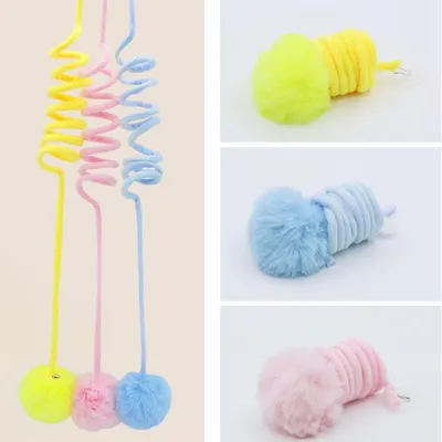 MCBOSON Lot de 3 balles de peluche suspendues avec cloches pour chat MCBOSON Lot de 3 balles de peluche suspendues avec cloches pour chat