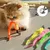 PetTribes Accessoires Bâton Chat : 10 Vers Colorés + Corde de Remplacement