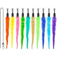 PetTribes Accessoires Bâton Chat : 10 Vers Colorés + Corde de Remplacement