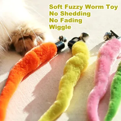 PetTribes Accessoires Bâton Chat : 10 Vers Colorés + Corde de Remplacement