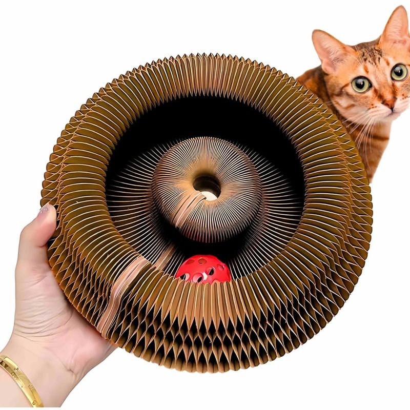 FurryFusion Interaktives Katzenspielzeug mit Kratzbaum aus Pappe