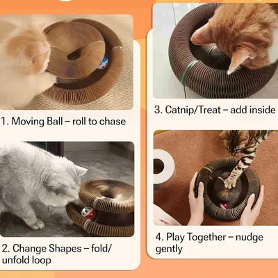 FurryFusion Jouet interactif pour chat avec griffeuse en carton FurryFusion Jouet interactif pour chat avec griffeuse en carton