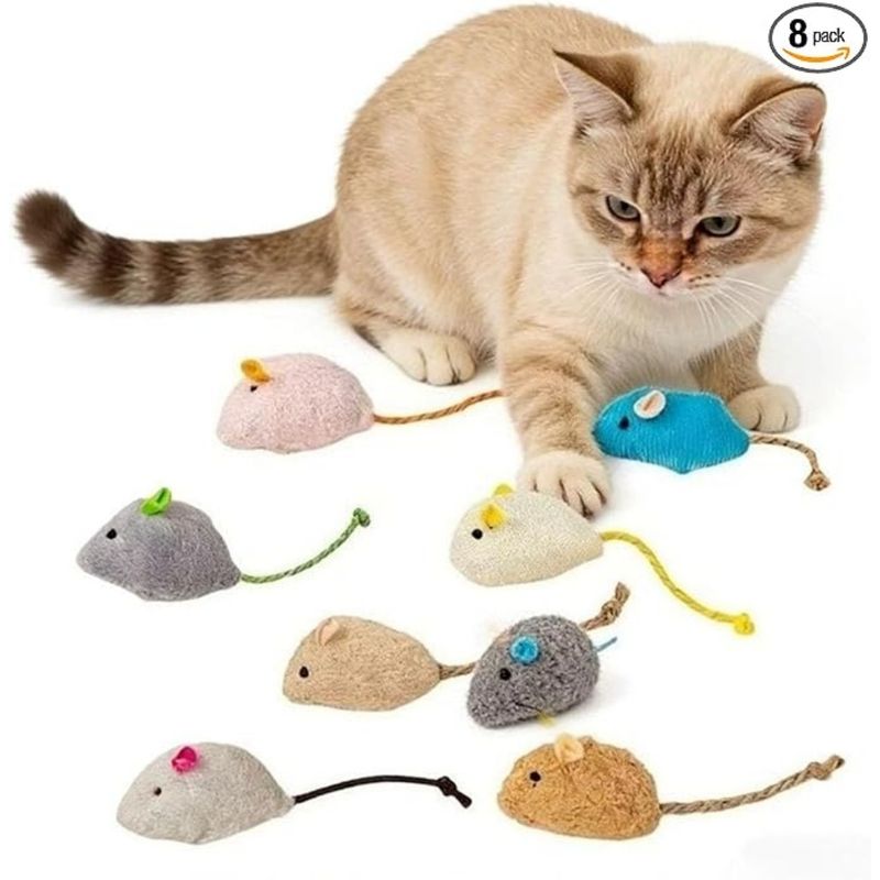 ZooVenture Jouets Souris Peluche Chat - 8 Pièces