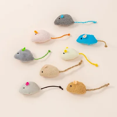 ZooVenture Jouets Souris Peluche Chat - 8 Pièces