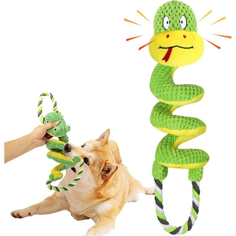 ZooVenture Hund Spielzeug Seil Spirale Quietscher