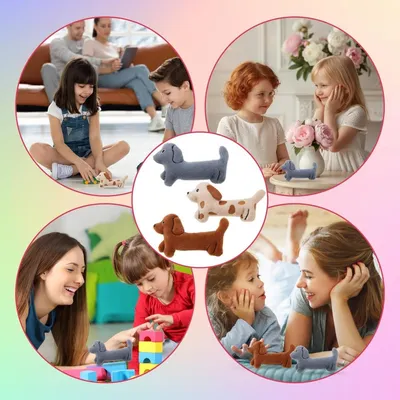 PetTribes Ensemble 3 Coussins Bouillotte Teckel Doux 14cm Enfants Adulte
