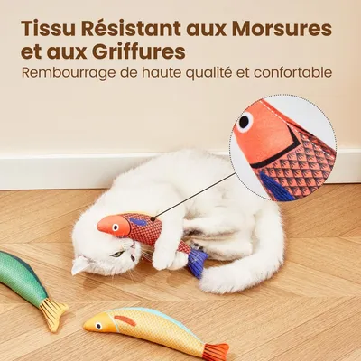 MCBOSON Herbe à chat silvervine 24cm lot de 3 jouets chat saury